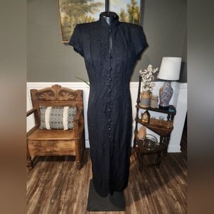 All that Jazz Black Button-Up Maxi Dress